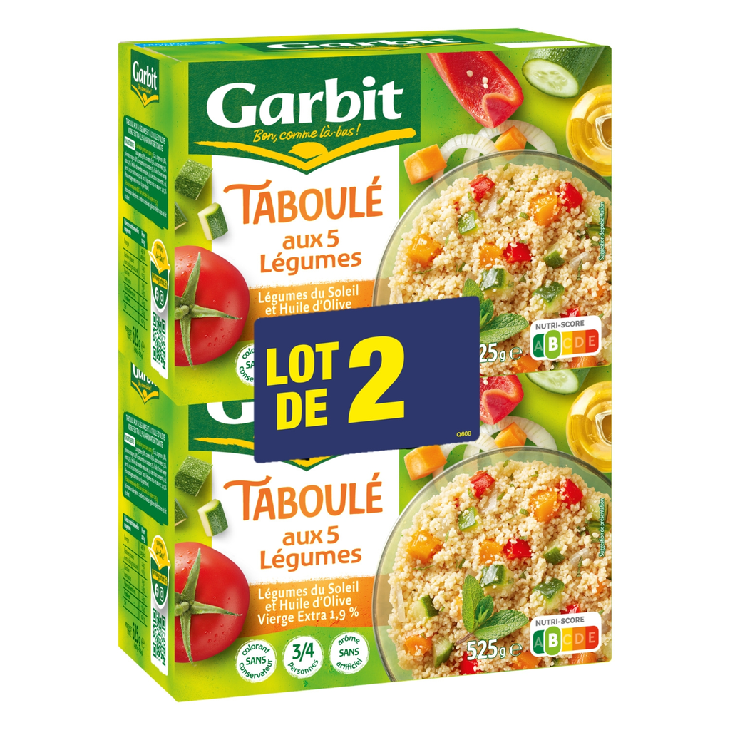 GARBIT Taboulé aux 5 légumes 2 x 525 g