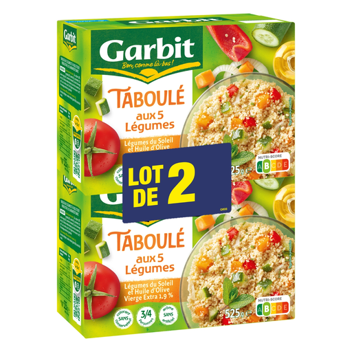 [3261055948786] GARBIT Taboulé aux 5 légumes 2 x 525 g