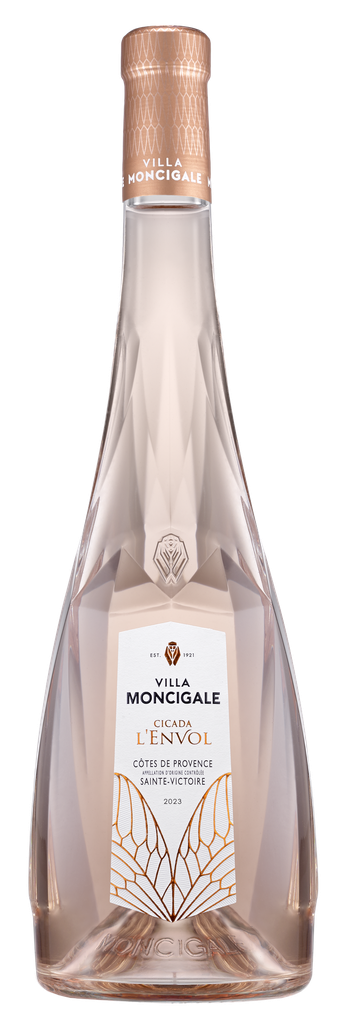 VILLA MONCIGALE Vin Rosé A.O.P. Côtes de Provence Sainte-Victoire Cicada l'Envol la bouteille