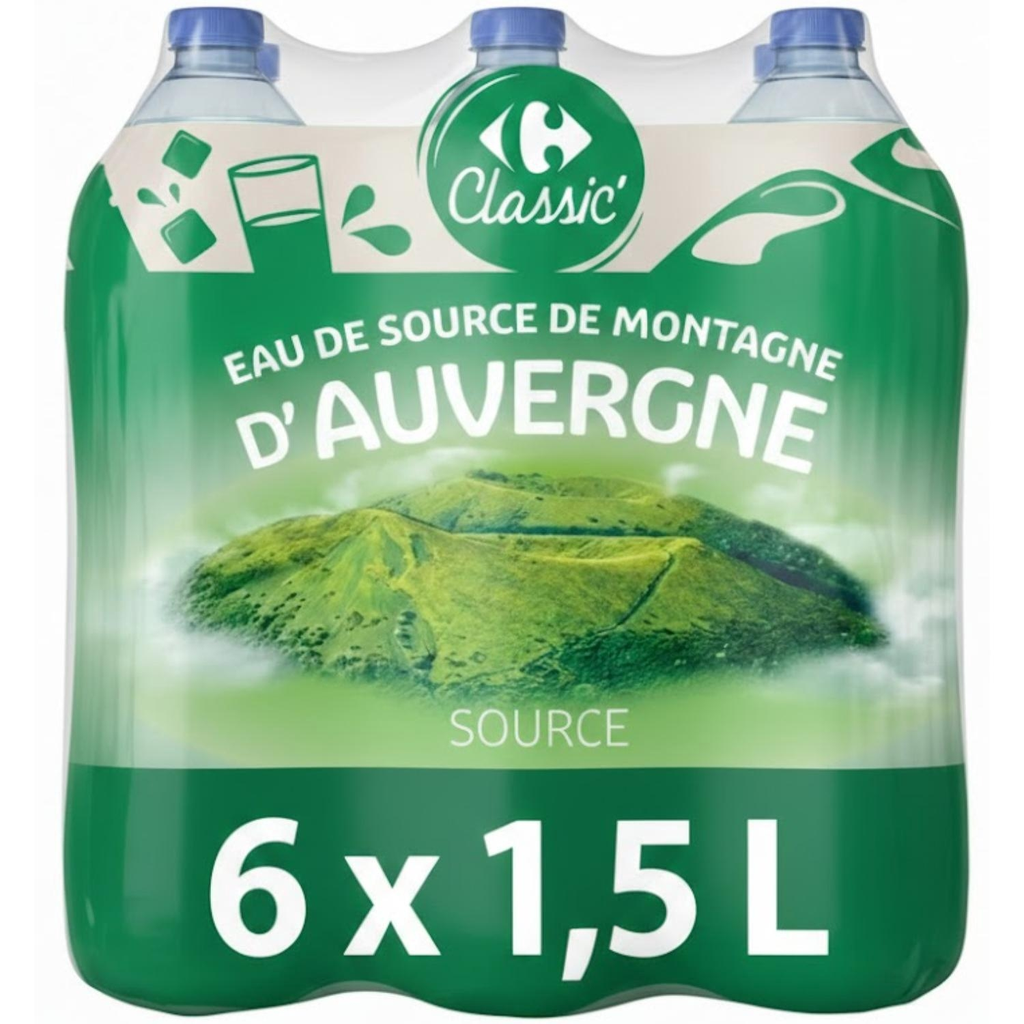 CARREFOUR CLASSIC Still Spring Water 6 x 1.5 L