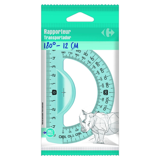 [3270192696801] CARREFOUR Transferidor de plástico 180° 12cm