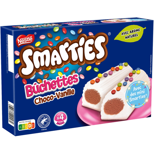 [3274664202484] NESTLE Smarties mini troncos helados individuales choco-vainilla 4 x 57 g