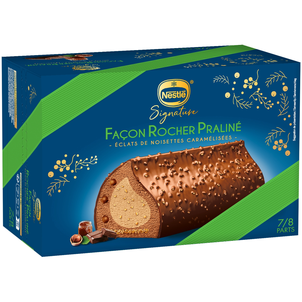NESTLE Signature Rocher-style praline milk chocolate and hazelnut log 511 g