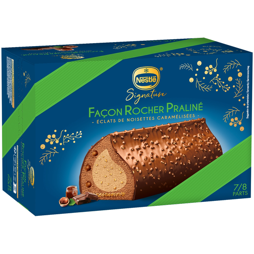[3274664274115] NESTLE Bûche Signature façon rocher praliné chocolat au lait et noisette 511 g
