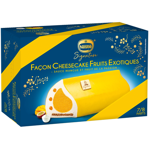 [3274664274443] NESTLE Bûche glacée Signature façon cheesecake fruits exotiques 486 g