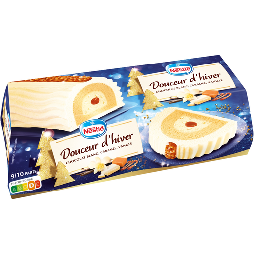 [3274664274450] NESTLE Bûche chocolat blanc vanille caramel PILPA 540 g