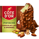 COTE D'OR Bâtonnets de glace parfum pistache, chocolat & amandes 260 g