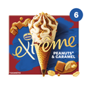 EXTREME Glace cacahuète et caramel au beurre salé 6 cônes