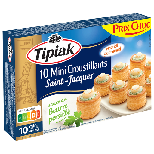 [3282740070902] TIPIAK Mini Scallop Crispy Pastries with Parsley Butter Sauce 120 g