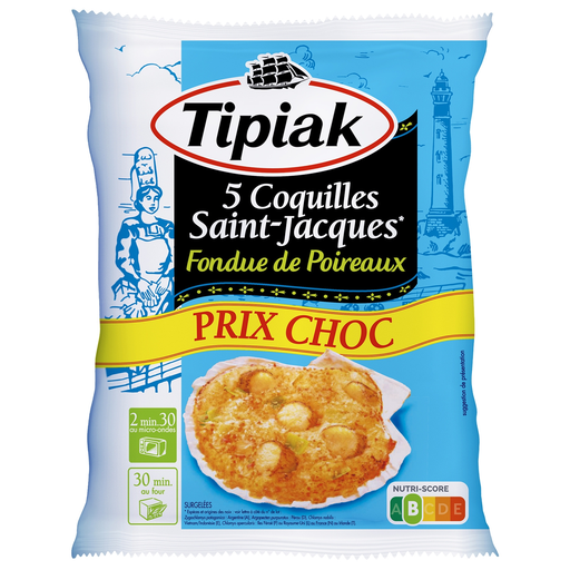 [3282740370279] TIPIAK Coquilles Saint-Jacques fondue de poireaux 450 g