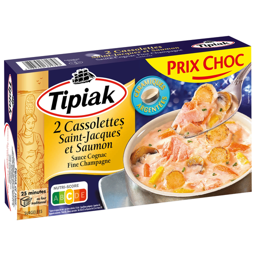 [3282740371757] TIPIAK Cassolettes de vieiras y salmón con salsa de coñac Fine Champagne 220 g