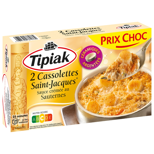 [3282740371764] TIPIAK Cassolettes de Saint-Jacques sauce crémée au Sauternes 110 g