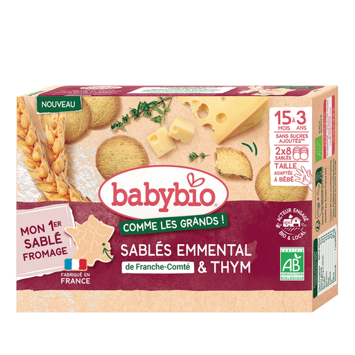 [3288131500317] BABYBIO Baby Shortbread Emmental de Franche-Comté and Thyme 72 g