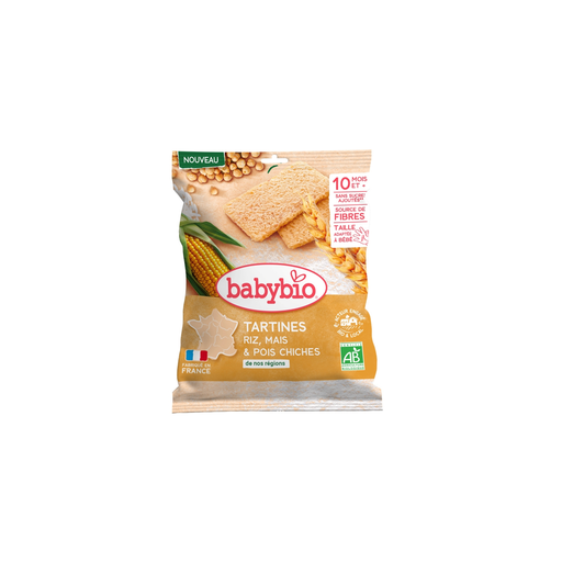 [3288131500904] BABYBIO Baby Rice, Corn & Chickpea Crackers 40 g