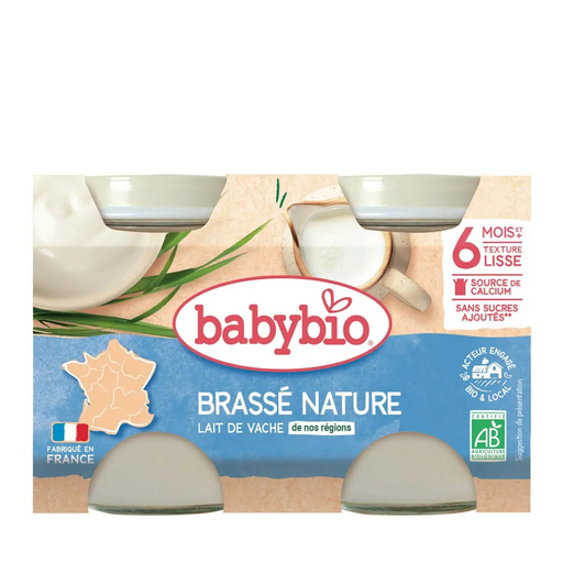 [3288131510859] BABYBIO Natural stirred yogurt with French cow milk 2 x 130 g