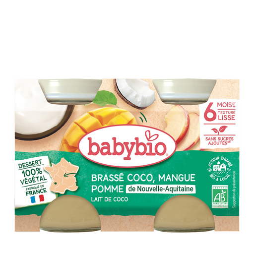 [3288131510910] BABYBIO Petit brassé coco manga & maçã bio 2 boiões de 200 g