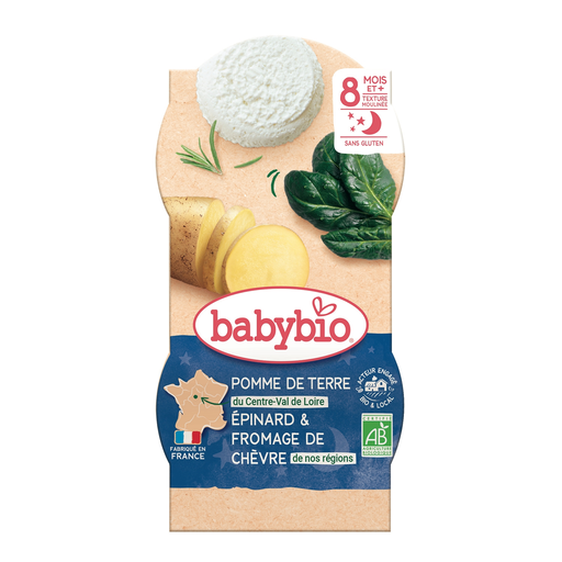 [3288131520247] BABYBIO Evening Baby Meal Potato Spinach and Goat Cheese 2x200g