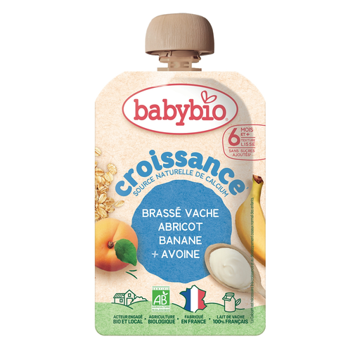 [3288131541020] BABYBIO Sobremesa Láctea Brassé Crescimento Alperce Banana Aveia 100 g