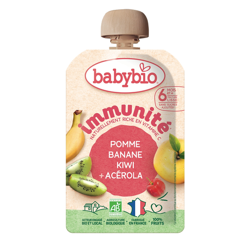 [3288131541310] BABYBIO Gourde Pomme Banane Kiwi Acérola 100g