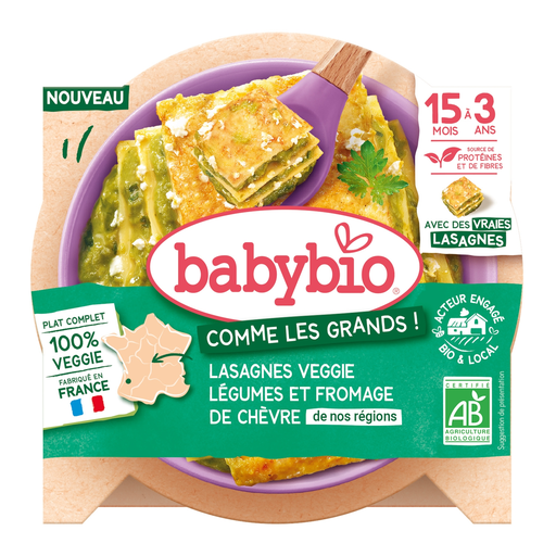 [3288131570310] BABYBIO Baby Meal Veggie Lasagna Vegetables and Goat Cheese Organic 200 g