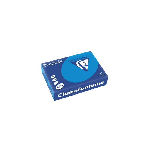 [3329680003963] CLAIREFONTAINE Resma de Papel A4 Azul Turquesa Trophée 210g 250 Folhas