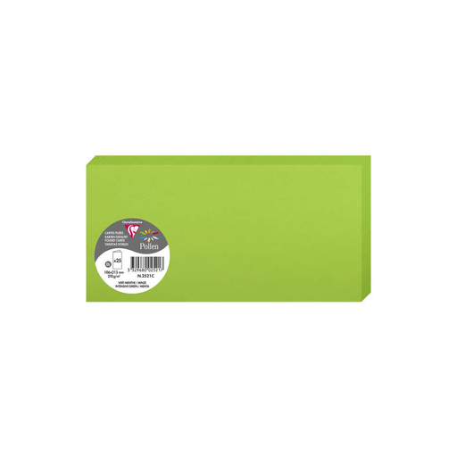 [3329680025217] CLAIREFONTAINE Cartões duplos Pollen DL Verde menta 25 peças