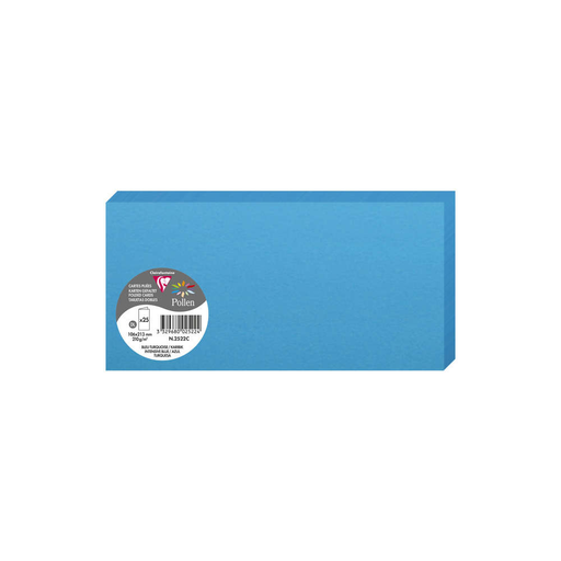 [3329680025224] CLAIREFONTAINE Cartões duplos Pollen DL Azul turquesa 25 peças