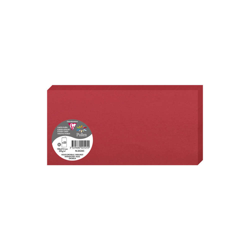 [3329680025255] CLAIREFONTAINE Cartões duplos Pollen DL Vermelho groselha 25 peças