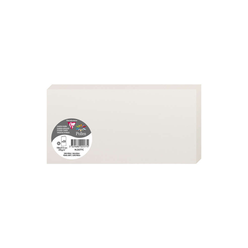 [3329680025774] CLAIREFONTAINE Cartes doubles Pollen DL Gris perle 25 pièces