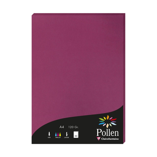 [3329680042061] CLAIREFONTAINE A4 Paper Pollen Raspberry 50 sheets 120 g