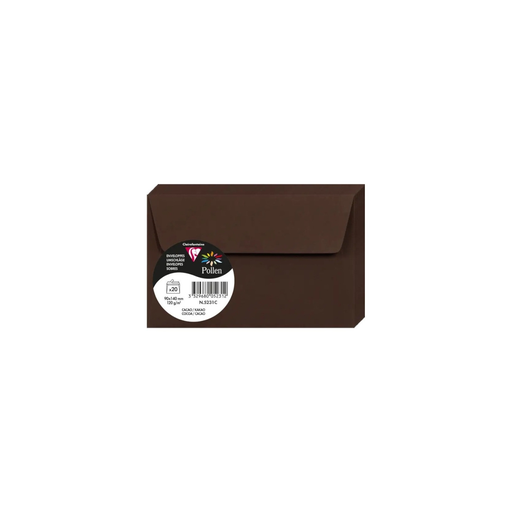 [3329680052312] CLAIREFONTAINE Pollen Rectangular Envelopes 90x140mm Cocoa 20 Units