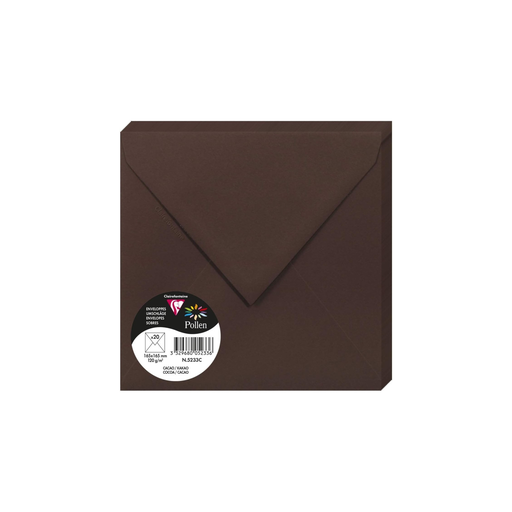 [3329680052336] CLAIREFONTAINE Pollen Square Envelopes Cocoa Brown 165x165mm 20 Units