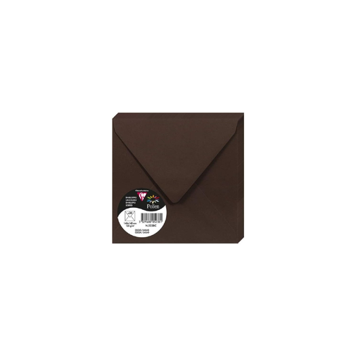 [3329680052381] CLAIREFONTAINE Square Envelopes 140x140mm Pollen Cacao 20 Units