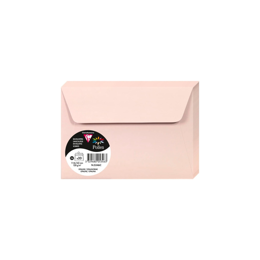 [3329680053463] CLAIREFONTAINE Pollen Opaline C6 Envelopes 114x162mm, 20 units
