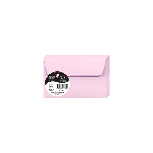 [3329680055313] CLAIREFONTAINE Pollen Envelopes Rose dragée 90 x 140mm