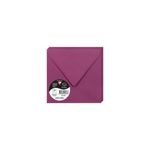 [3329680057683] CLAIREFONTAINE Pollen Square Envelopes Raspberry 140x140mm 20 units