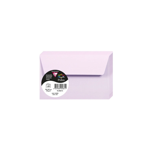 [3329680058611] CLAIREFONTAINE Pollen Envelopes Lilac 90x140mm 20 Units
