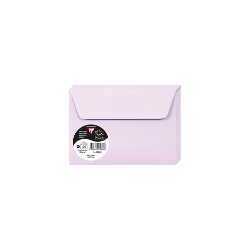 [3329680058666] CLAIREFONTAINE Pollen Envelopes Lilac C6 114x162mm 20 Units