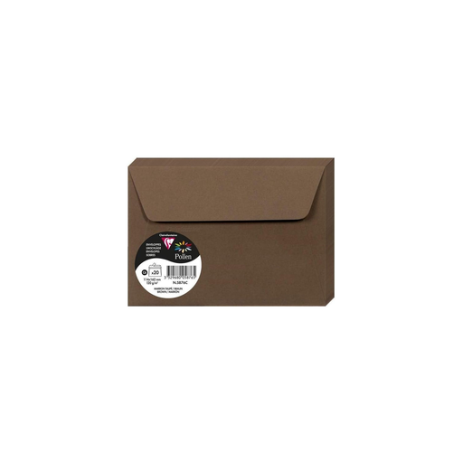 [3329680058765] CLAIREFONTAINE Envelopes C6 Format 114x162mm Pollen Taupe Brown 20 Units