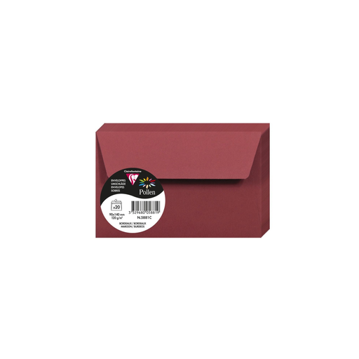 [3329680058819] CLAIREFONTAINE Pollen Envelopes Bordeaux 90x140mm 20 Units