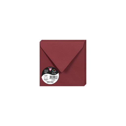 [3329680058888] CLAIREFONTAINE Pollen Square Envelopes Bordeaux 140x140mm 20 Units
