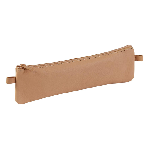 [3329680083019] CLAIREFONTAINE Natural Leather Flat Pencil Case 22x6cm