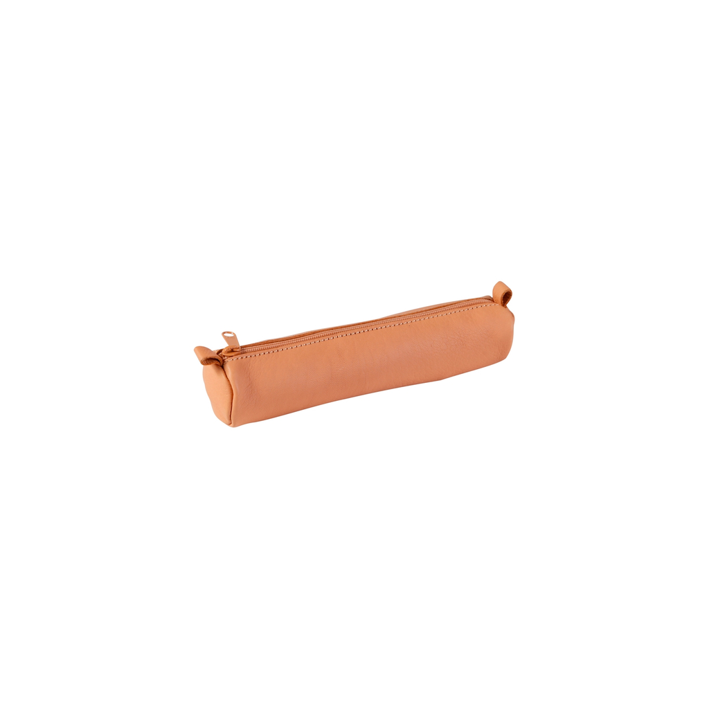 CLAIREFONTAINE Natural Leather Pencil Case Small Round Ø3.5x18cm