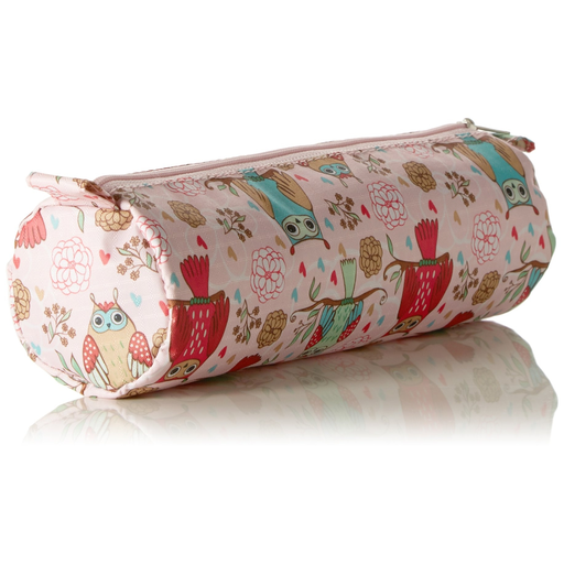 [3329680084825] CLAIREFONTAINE Trousse Scolaire Ronde Hiboux Ø6x22cm