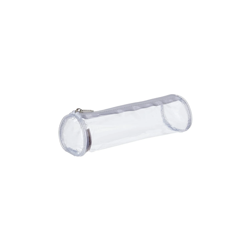 [3329680084856] CLAIREFONTAINE Round Pencil Case Special Exam Transparent Plastic 7 X 22cm