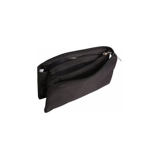 [3329680084900] CLAIREFONTAINE Trousse Plate 3 Compartiments 22x2x10cm Noir