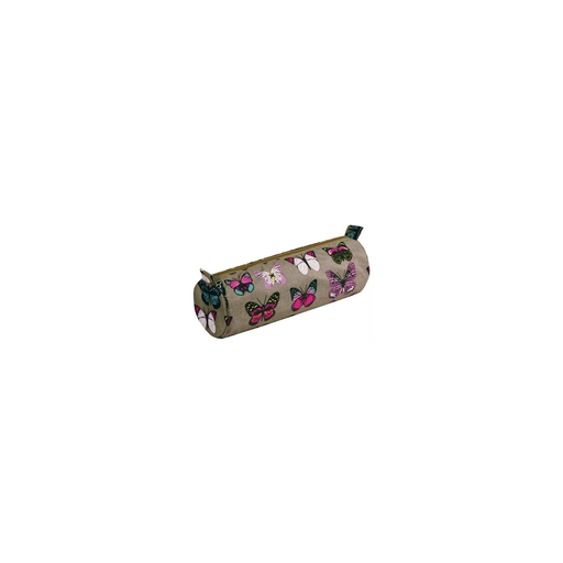 [3329680085204] CLAIREFONTAINE Round School Pencil Case Ø7x22cm Butterflies, 1 piece