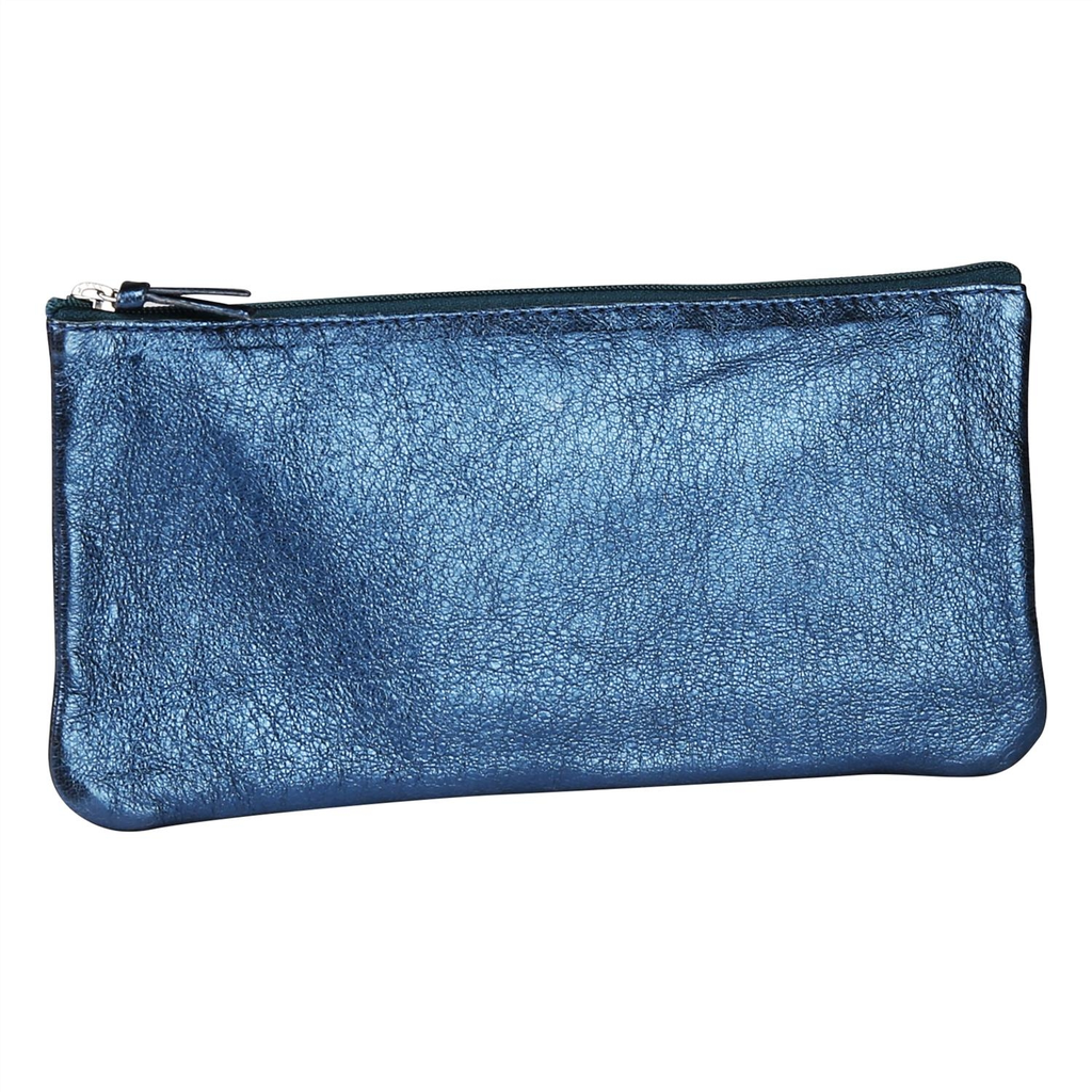 CLAIREFONTAINE Cuirisé Flat Pencil Case Indigo 11x22cm
