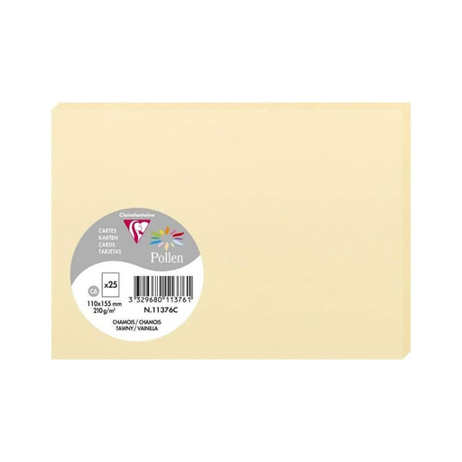 [3329680113761] CLAIREFONTAINE Cartões Pollen Chamois C6 110x155mm 25 unidades