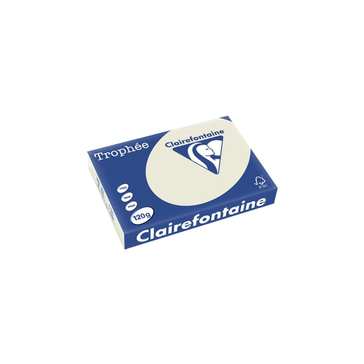 [3329680120103] CLAIREFONTAINE Resma de Papel A4 Cinza Pérola Trophée 120g 250 Folhas